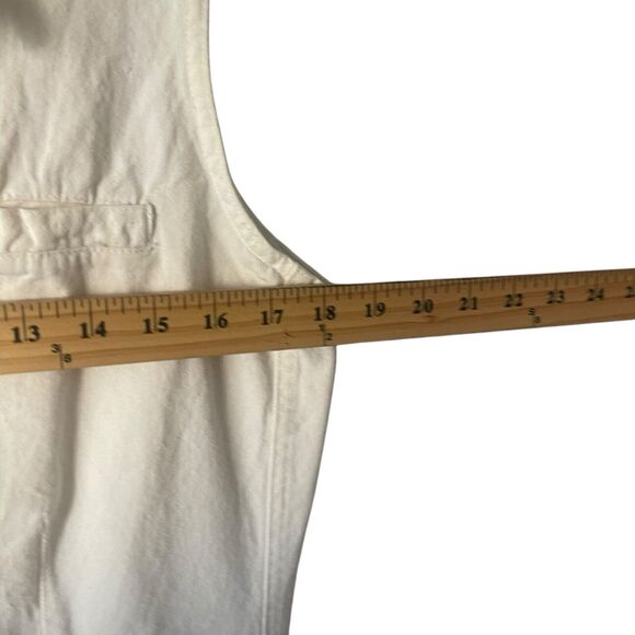 Chico's Cargo Vintage Size 1 Medium White Cotton Boho Tropical‎ Outdoor Vest - Picture 8 of 9